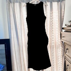 Old Navy Black Jersey Knit Black Sleeveless Bodycon Midi Dress Size Large
